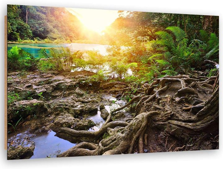 Wanddeko Natur Kunst modern Bilder für Wohnzimmer Gelb 100x70 cm