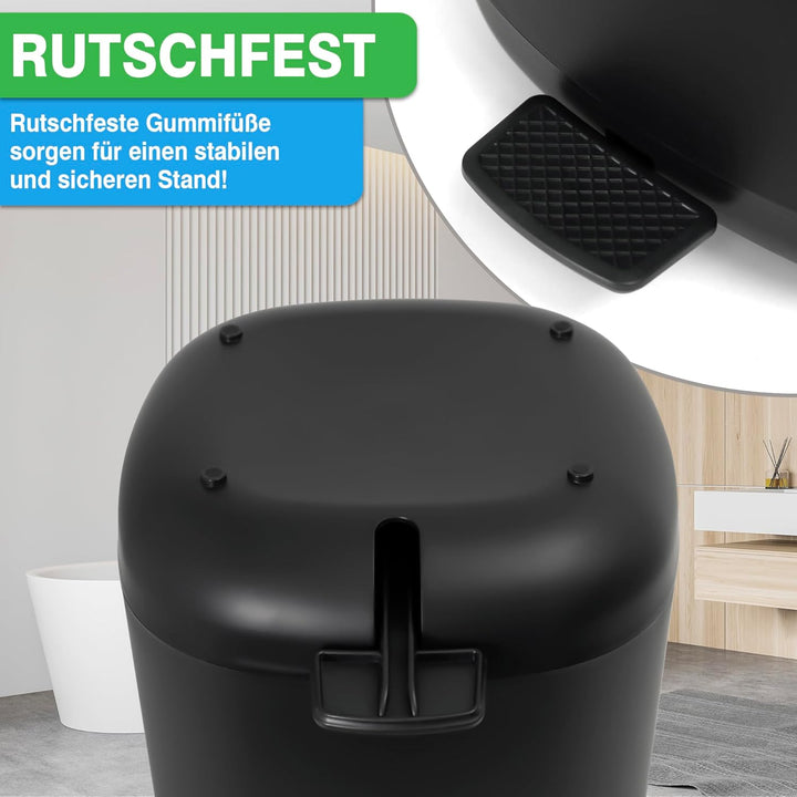 YourCasa Mülleimer Bad [5L] - 30% weniger Plastik - Badeimer - Kosmetikeimer Badezimmer Klein - Badm