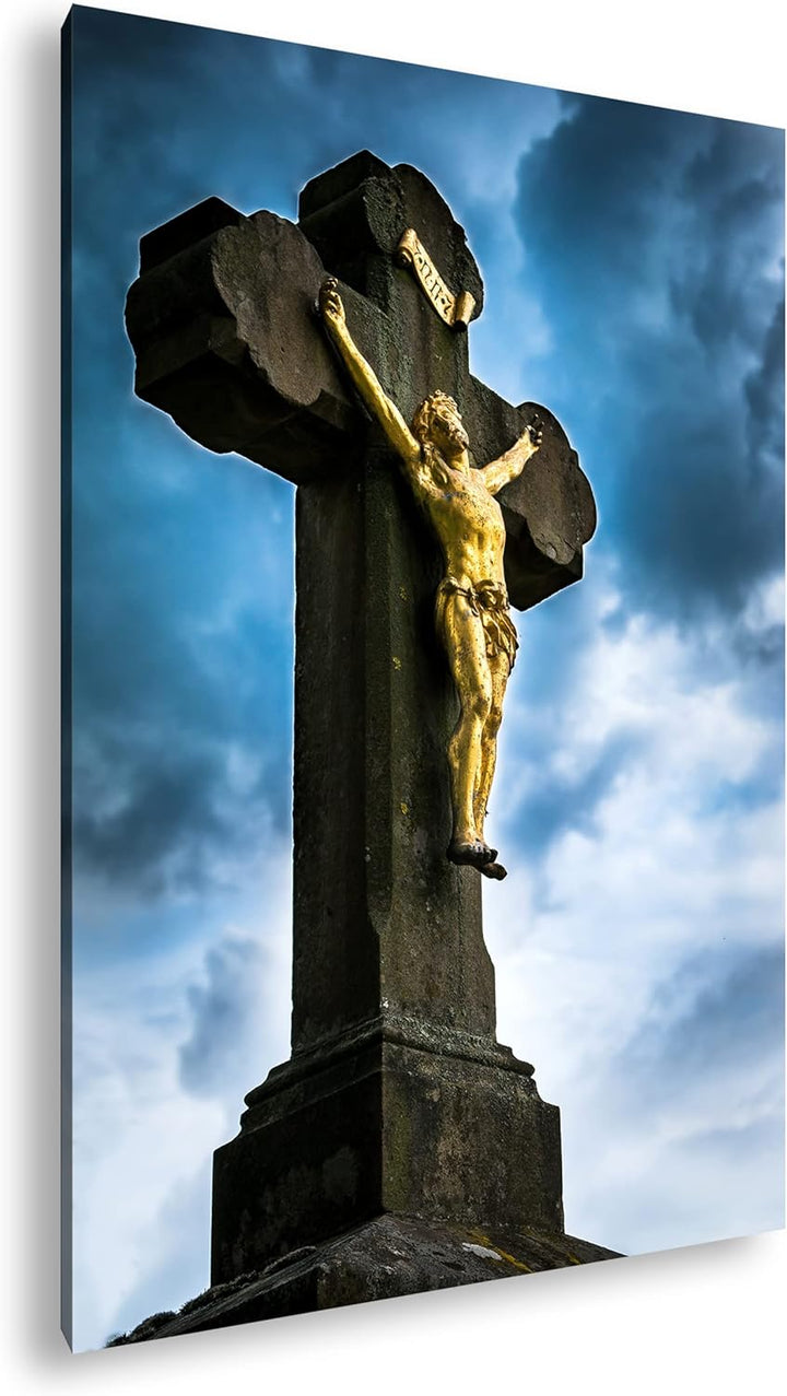 deyoli christliche Jesus Gedenkstätte Format: 100x70 als Leinwandbild, Motiv fertig gerahmt auf Echt