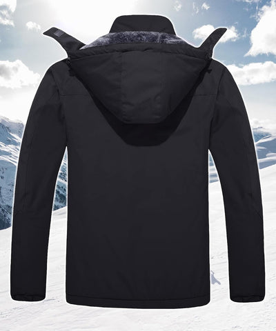 TACVASEN Herren Winter Wasserdichte Winddichte Winterjacke Warme Fleece-Futter Ski Regenmantel mit K