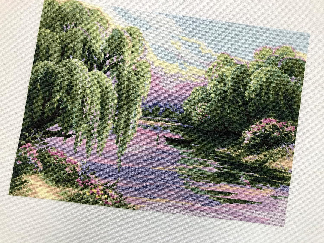 Riolis Kreuzstich Set Ruhiger Morgen, Zählmuster, 40x30cm