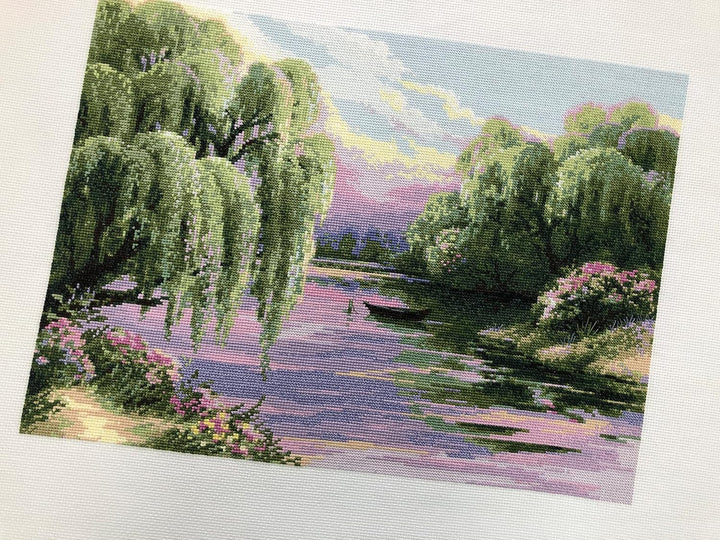 Riolis Kreuzstich Set Ruhiger Morgen, Zählmuster, 40x30cm