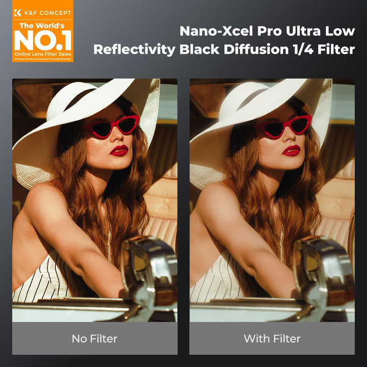 K&F CONCEPT Filter 67mm Black Mist 1/4 & Ultra-niedrige Reflexion, Optisches Glas mit Multi-Nano-Bes