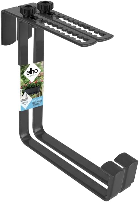 ELHO 521811842500 Balkonkastenhalter barcelona aus metall, grau 21 cm Anthrazit, 21 cm Anthrazit
