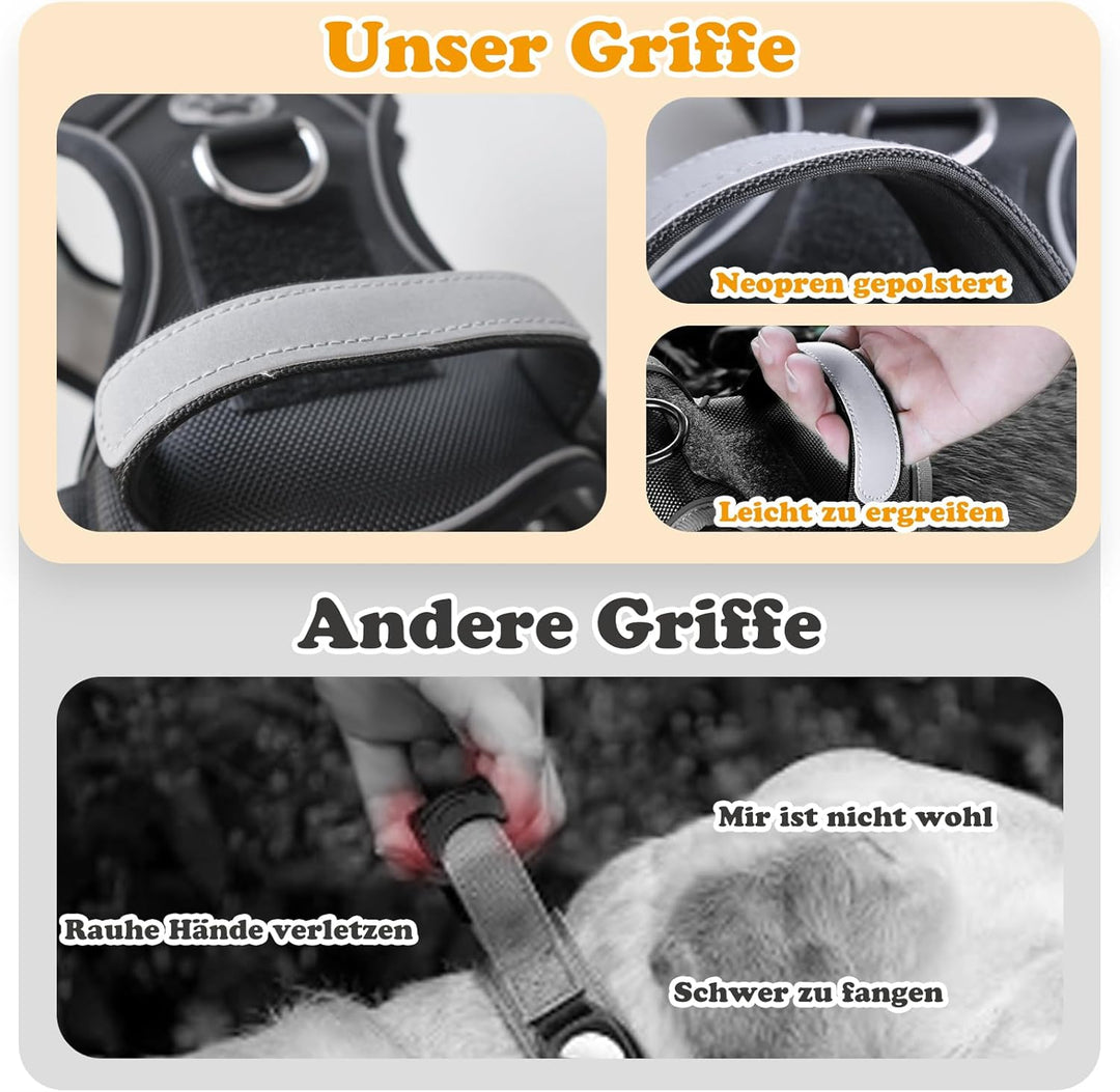 Hundegeschirr Mittelgrosse Hunde – Anti Zug Hundegeschirr Gepolstert, Reflektierend und Verstellbar