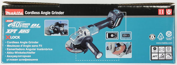 Makita GA041GZ Akku-Winkelschleifer 40V max. (ohne Akku, ohne Ladegerät), Petrol, Schwarz
