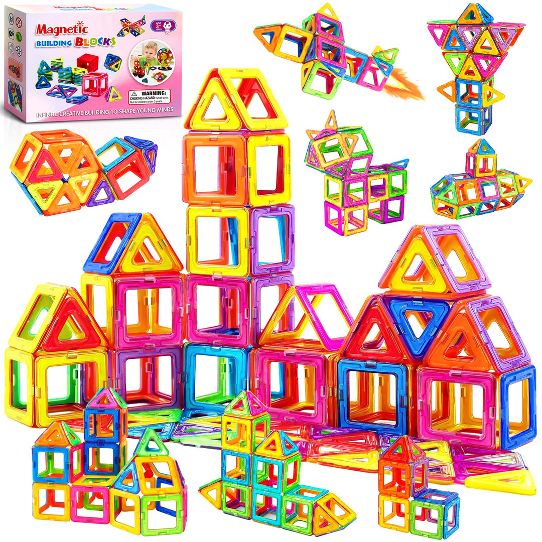 61 Magnetische Bausteine, Magnetbausteine, Magnetsteine Kinder Magnetische Bausteine Spielzeug Gesch