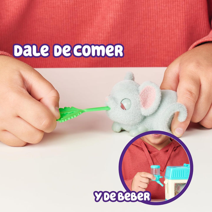 Little Live Pets - Mama Surprise Minis Maus, Plüschmaus mit Geräuschen und Bewegungen, die Babys, in