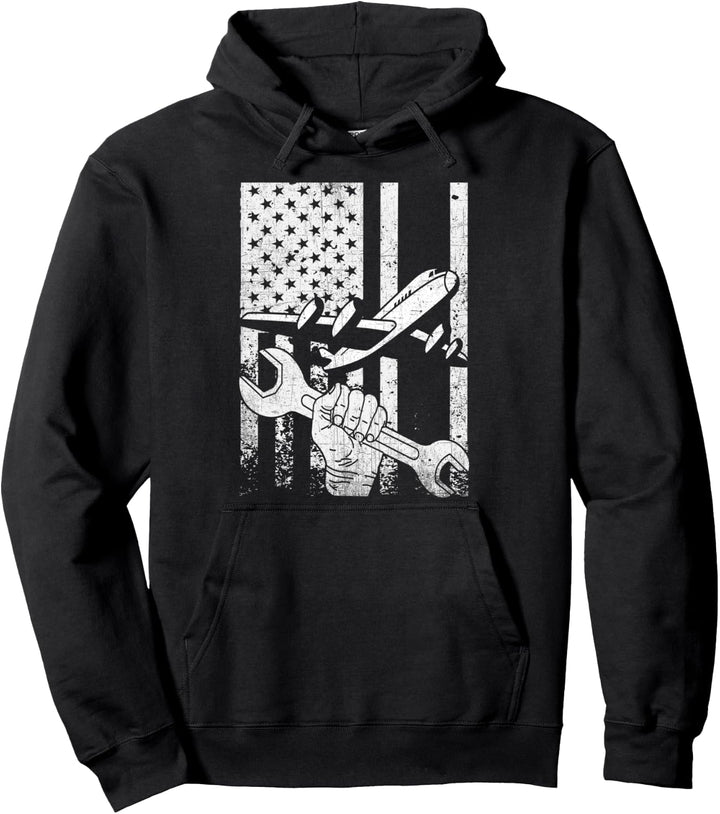Flugzeug-Mechaniker-Flagge, beste Piloten, Luftfahrt-Techniker, Geschenke Pullover Hoodie