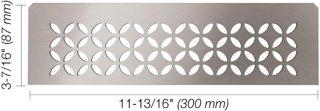 Schluter Systems Rechteckiges Nischenregal-N – Blumen-Design – gebürsteter Edelstahl (SNS1D5EB) – Ke