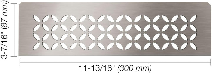 Schluter Systems Rechteckiges Nischenregal-N – Blumen-Design – gebürsteter Edelstahl (SNS1D5EB) – Ke