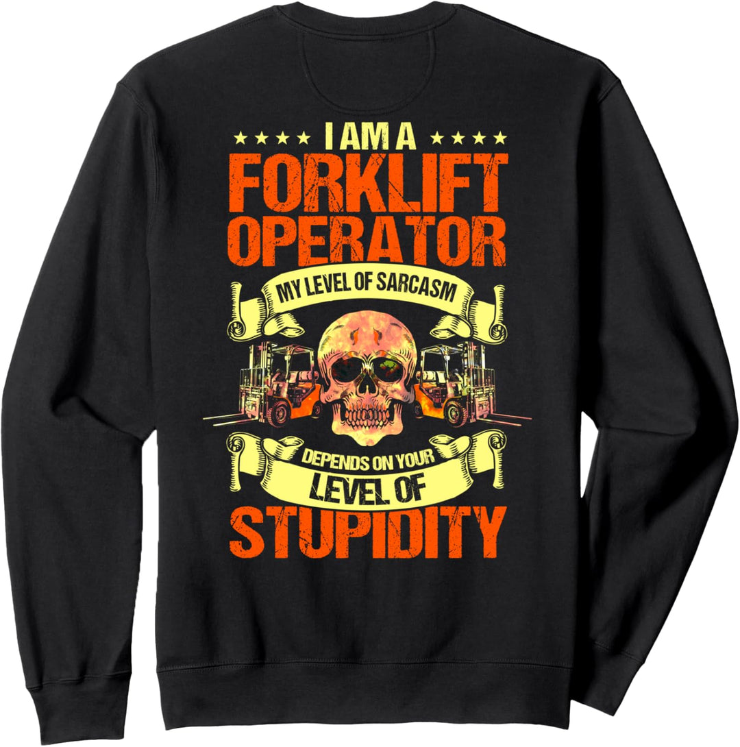 Gabelstaplerfahrer-Design auf der Rückseite der Kleidung Sweatshirt
