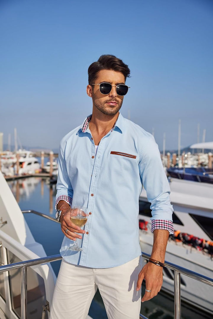 COOFANDY Herren Hemd mit Button-Down-Kragen