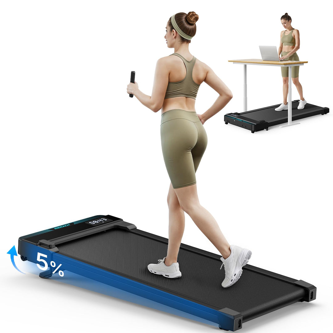 MERACH Walking Pad, 3 in 1 Laufband Schreibtisch mit Fernbedienung | 0%-6% Steigung Laufband Für Zuh