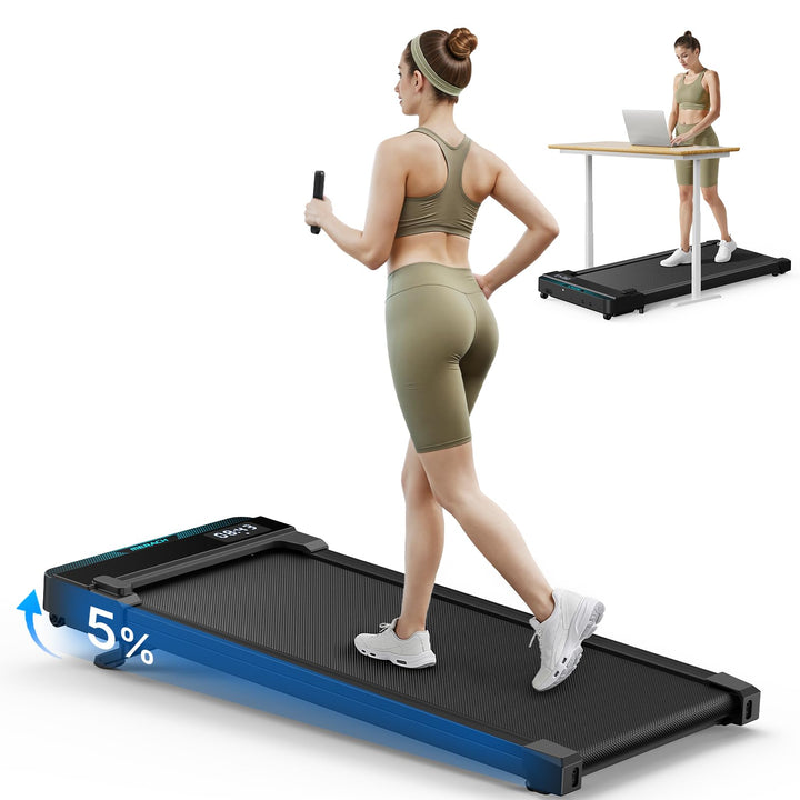 MERACH Walking Pad, 3 in 1 Laufband Schreibtisch mit Fernbedienung | 0%-6% Steigung Laufband Für Zuh