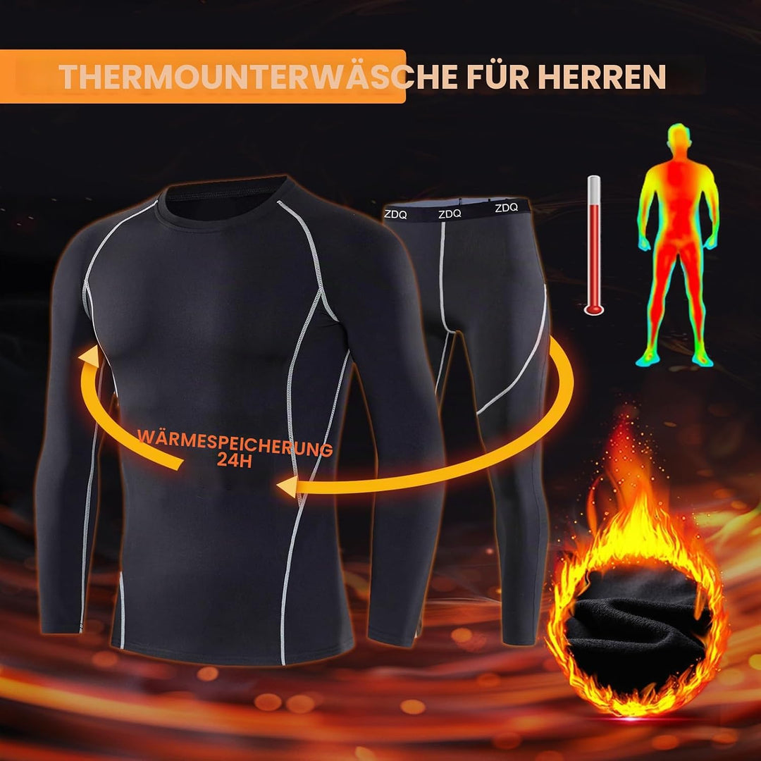 ZDQ Thermounterwäsche Herren Winter Skiunterwäsche Set Atmungsaktiv Funktionsunterwäsche, Gr.S-XXL X