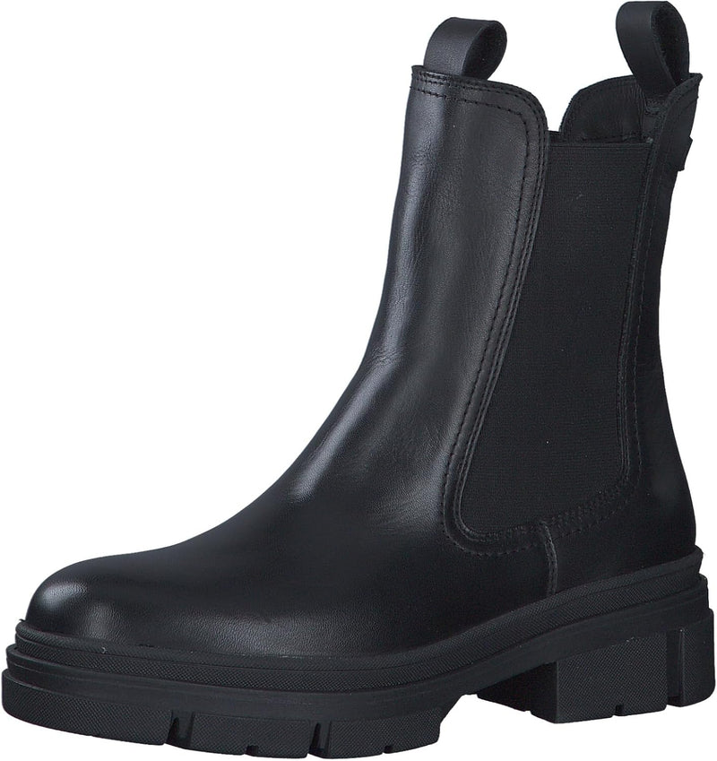 Tamaris Damen 1-25901-41 Chelsea-Stiefel 36 EU Schwarz Black Leather 003, 36 EU Schwarz Black Leathe