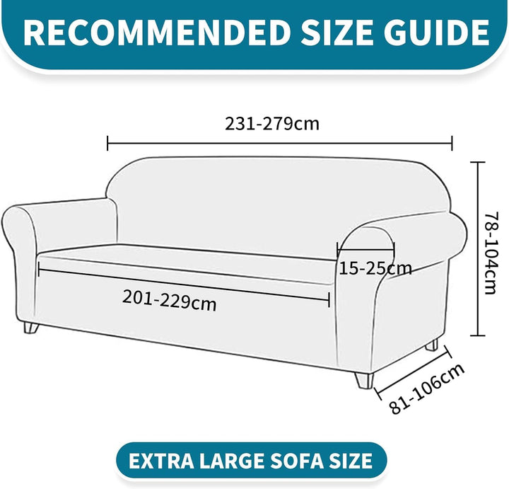 YSTELLAA Stretch Sofa überzug 4 Sitzer, Super Elastisch Sofabezug Mit Armlehnen Waschbarer, kratzfes