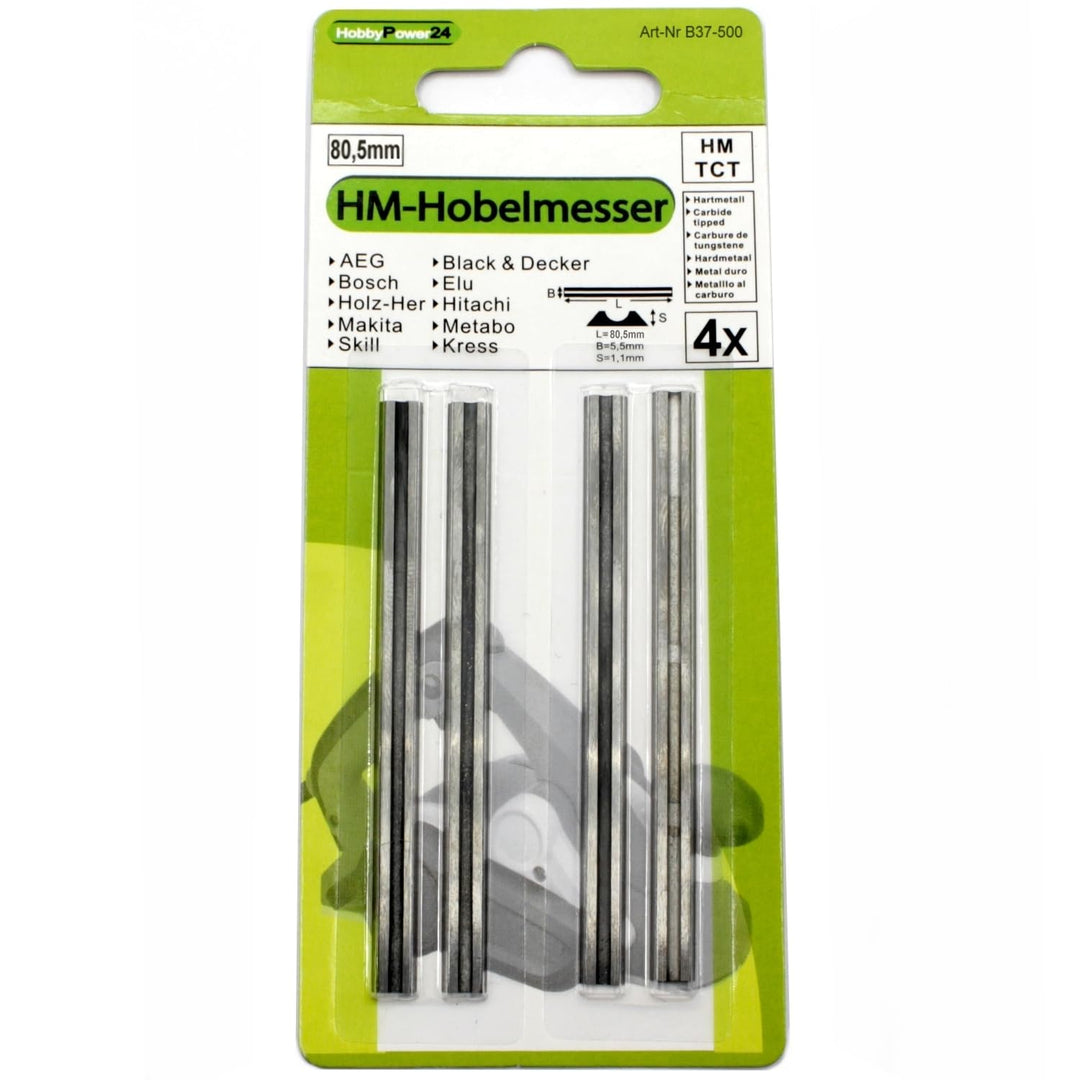 4x HM Hobelmesser 80,5mm für Hobel Elektrohobel ELU MFF40 / MFF80 / PF161