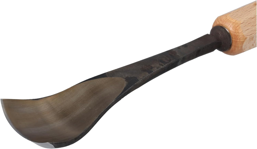 STUBAI Stemmeisen Stechbeitel Serie 52 - Form 28 | Gekröpftes Hohleisen 40 mm, mit Holzgriff, für Fi