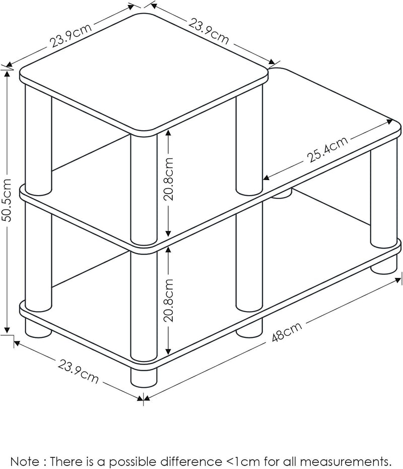 Furinno Turn-N-Tube Akzent Dekoratives Regal, Aufbewahrungsregal, MehrzweckRegal, mit 3 Ebenen, Espr