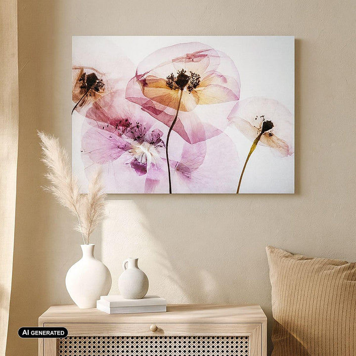 Bilder auf Leinwand blume sommer natur Leinwandbild mit Rahmen 70x50cm Wandbilder Dekoration Wohnzim