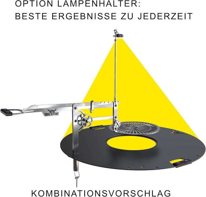 Grillfire XT-SET GRILLHAND – Höhenverstellbarer Edelstahl-Grillarm für FX-Feuerplatten | Werkzeuglos