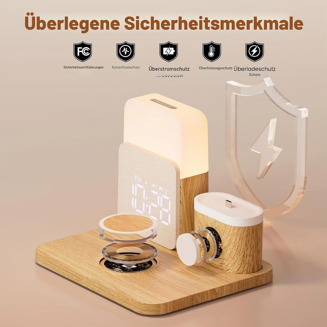 5 in 1 Induktive Ladestation für A-pple Watch und Phone 17/16/15/14-11 Serie und air-pods, 15W Wirel