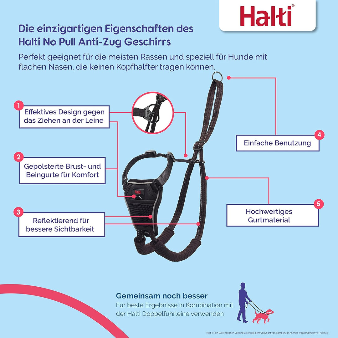 HALTI No Pull Anti-Zug Geschirr, Grösse Gross - Verhindert, dass Ihr Hund an der Leine zieht, Gepols