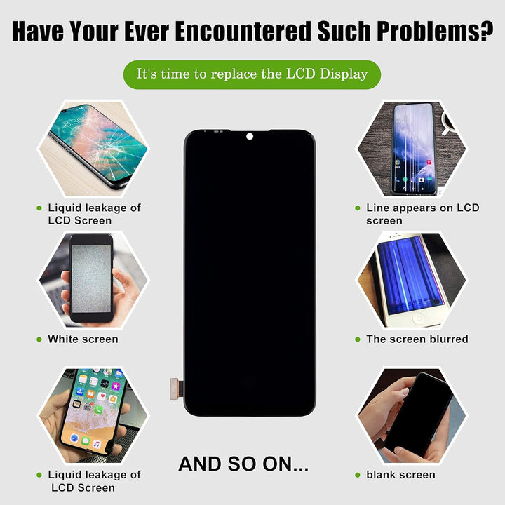 SwarKing AMOLED Display kompatibel mit Mi A3 Touch Screen Digitizer (Schwarz ohne Rahmen) Ersatzteil