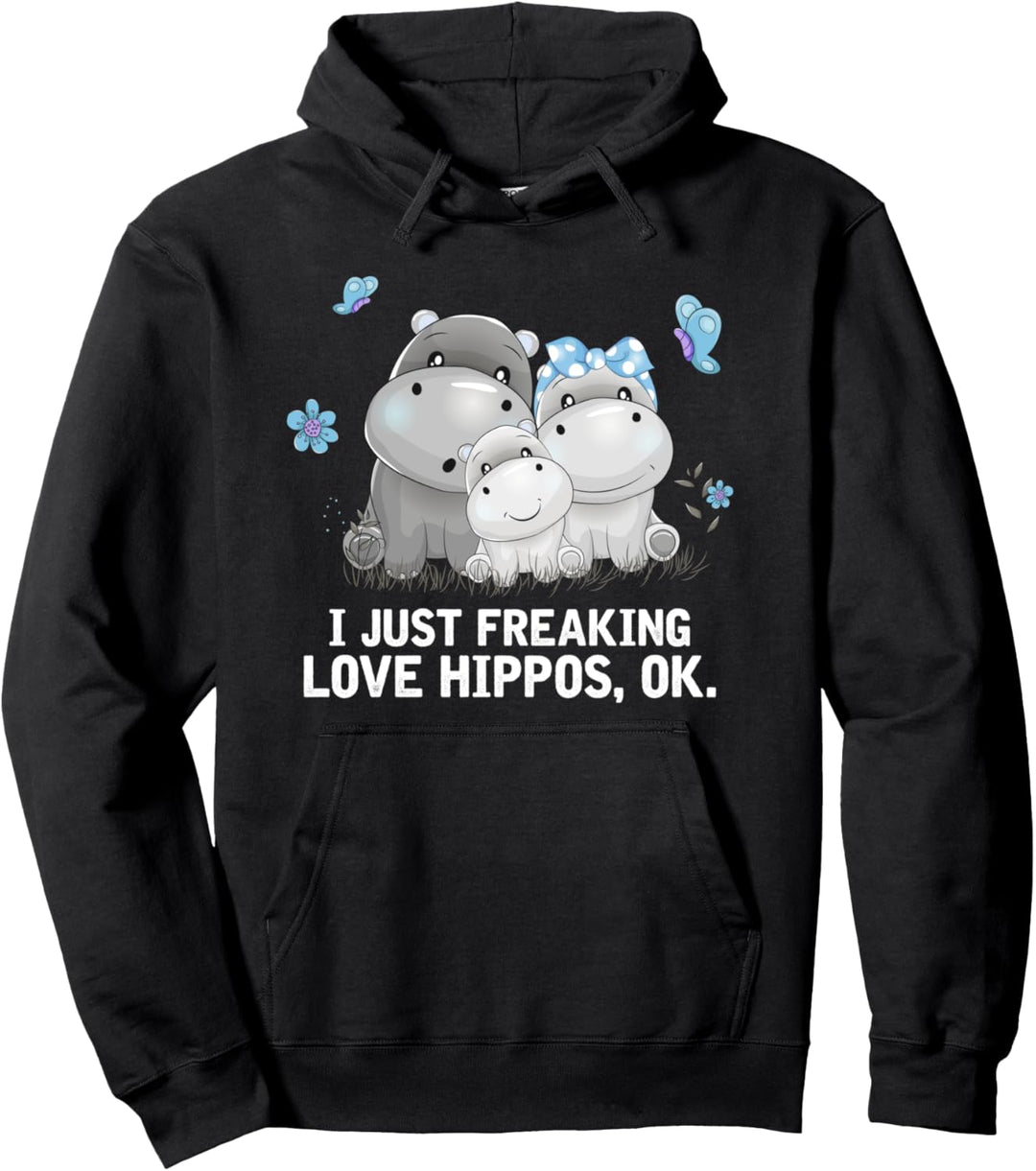 Ich bin einfach verdammt Liebe Nilpferde Ok Hippo Pullover Hoodie