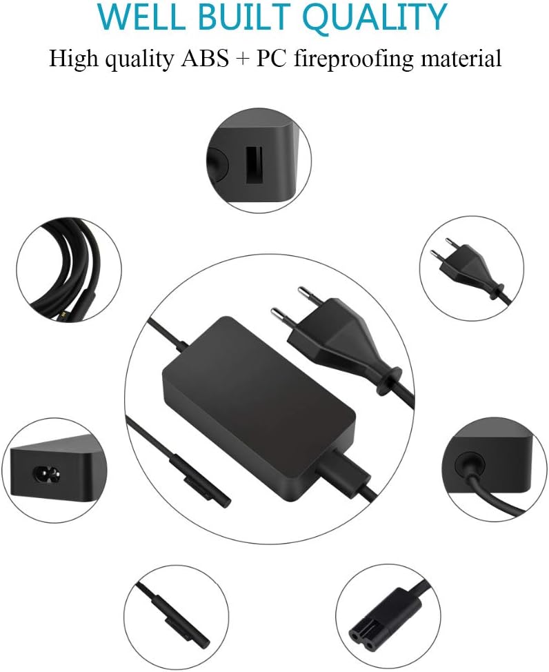 XITAIAN 48W 12V 3.6A 1536 Adapter Netzteil Ladegerät Ladekabel Ersatz für Microsoft Surface RT Pro/P