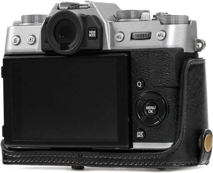 MegaGear MG576 Ever Ready Leder Kameratasche mit Trageriemen kompatibel mit Fujifilm X-T30, X-T20 (1