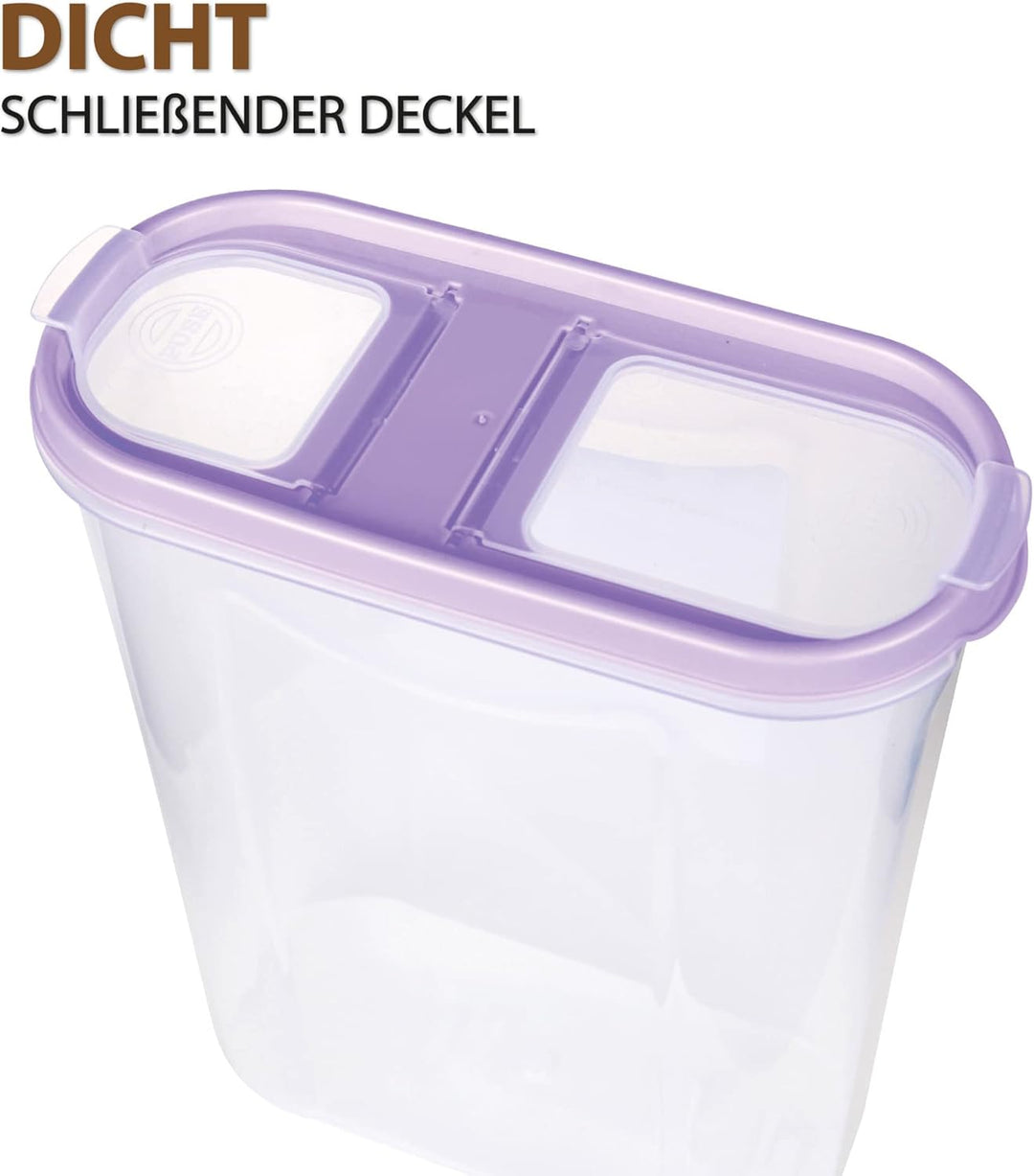 Bestgoodies Vorratsdosen mit Deckel (3er Pack - Lila) 2,8 Liter, Luftdicht Schüttdose BPA frei leben