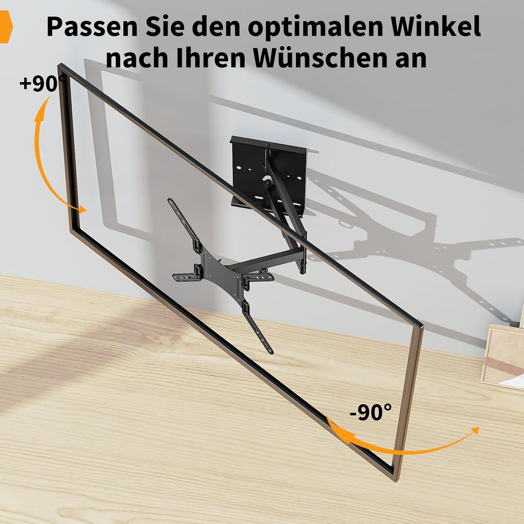 TV Wandhalter, Full Motion TV Halterung für 23-55 Zoll Flachfernseher bis 45 Kg, Wandhalter TV Halte