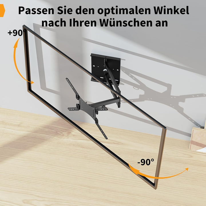 TV Wandhalter, Full Motion TV Halterung für 23-55 Zoll Flachfernseher bis 45 Kg, Wandhalter TV Halte