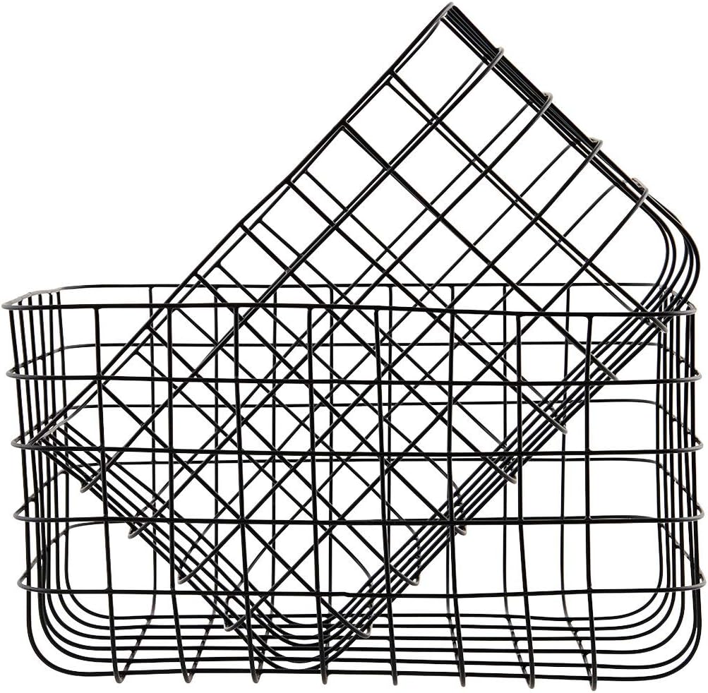 House Doctor 205340389 Korb, Simply, Schwarz, Set von 2 Grössen, S: 24x32 cm, L: 28x36 cm, h: 20 cm,