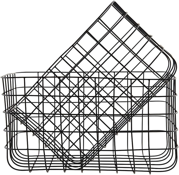 House Doctor 205340389 Korb, Simply, Schwarz, Set von 2 Grössen, S: 24x32 cm, L: 28x36 cm, h: 20 cm,