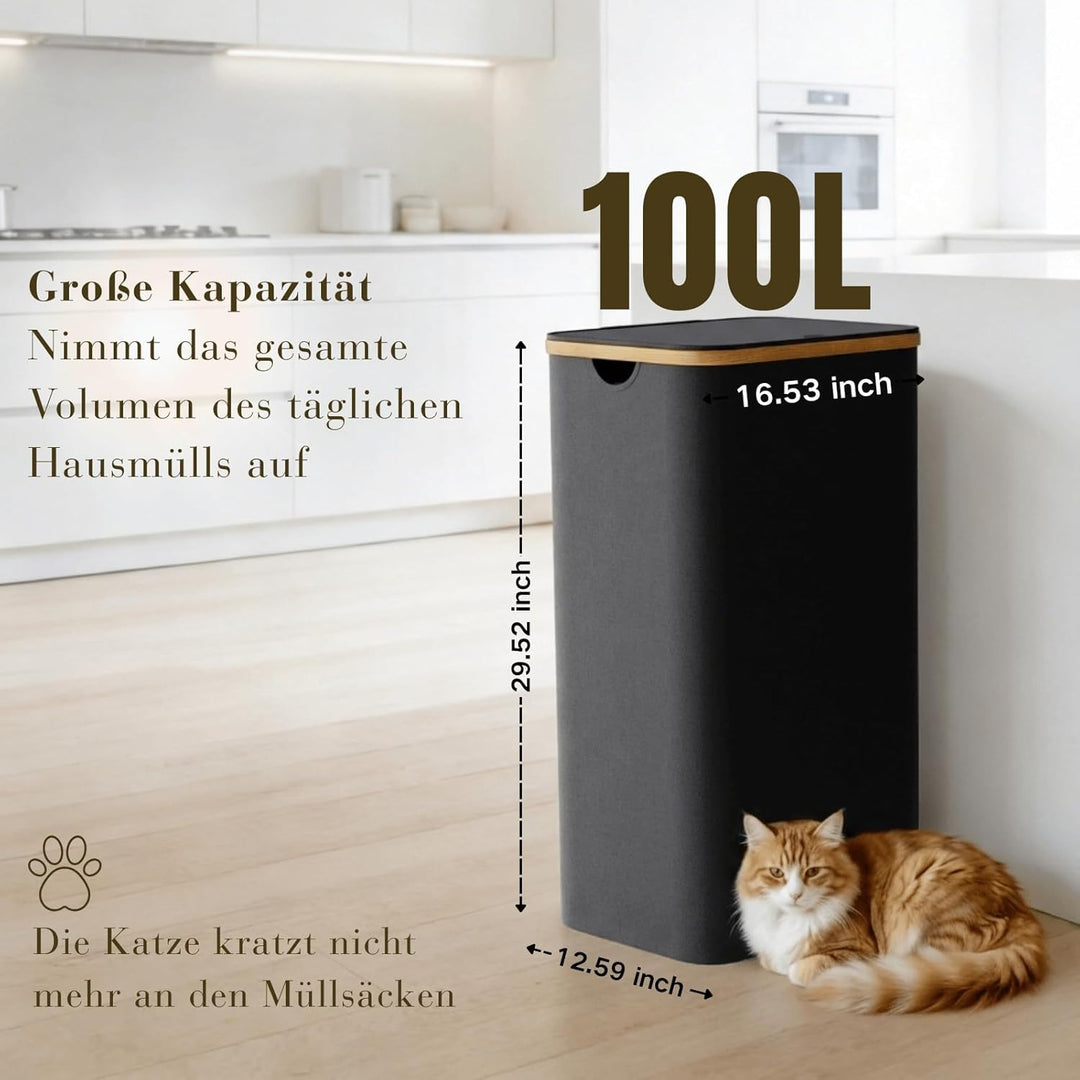 RMAN 2 × 100L Gelber Sack Behälter und Pfandflaschen Sammelbehälter - Entnahme durch Tür auf der Rüc