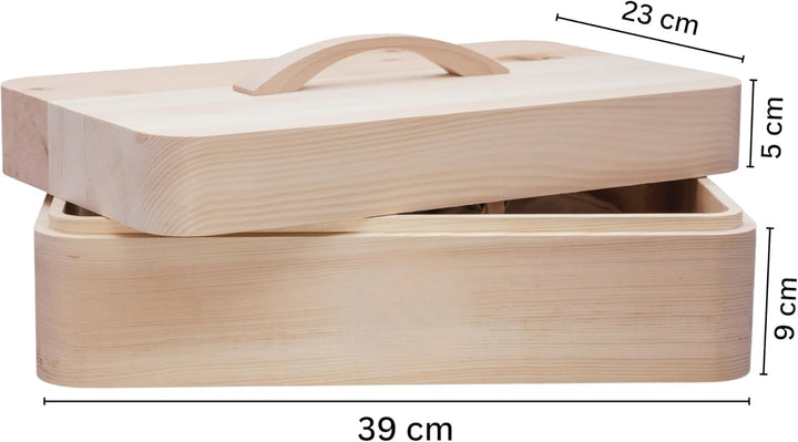 JOWE Zirbenbrotdose | Brotbehälter aus Zirbe | Brotaufbewahrungsbox aus Holz | Brotkasten aus Zirben