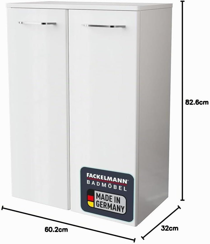 FACKELMANN Milano Doppelmidischrank mit Türen – Schrank fürs Badezimmer (60,2 cm x 82,6 cm x 32 cm)