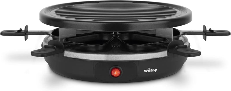 Raclette & Grill für 6 Personen Luga60 Wëasy, abnehmbare Grillplatte, leicht zu reinigen, 6 Pfannen