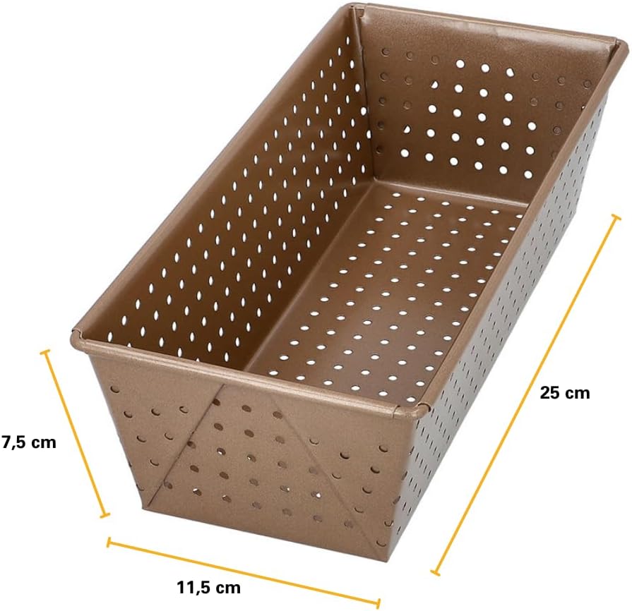 Birkmann, Laib & Seele, perforierte Brotbackform, 25 cm, Backform für kleine Brote, aus bronzefarben