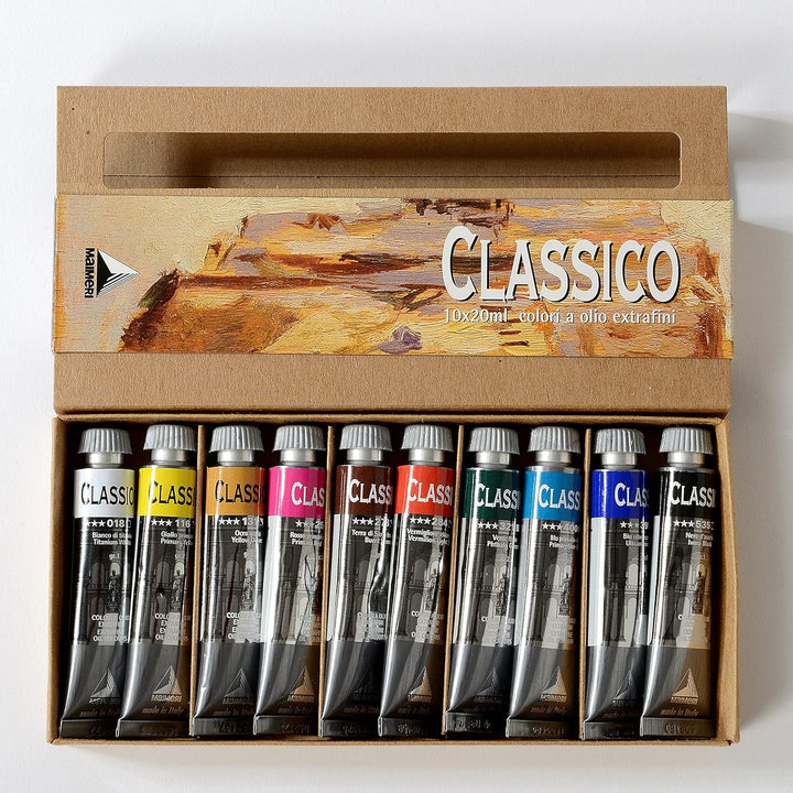 MAIMERI Classico, Künstler Ölfarbe, Kartonetui, Set, sortierte Farben, 10Stk - M0398100