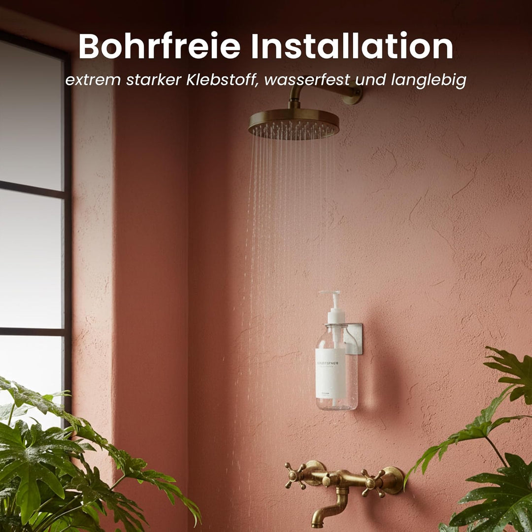 MaisoNovo Shampoo Flaschen zum befüllen – Duschseifen Seifenspender Wandbefestigung – 500 ml Set mit