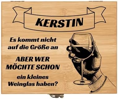 Maverton Weinöffner-Set personalisiert Weinset Sommelier Set - Geschenkbox Holzbox + 8er Weinzubehör