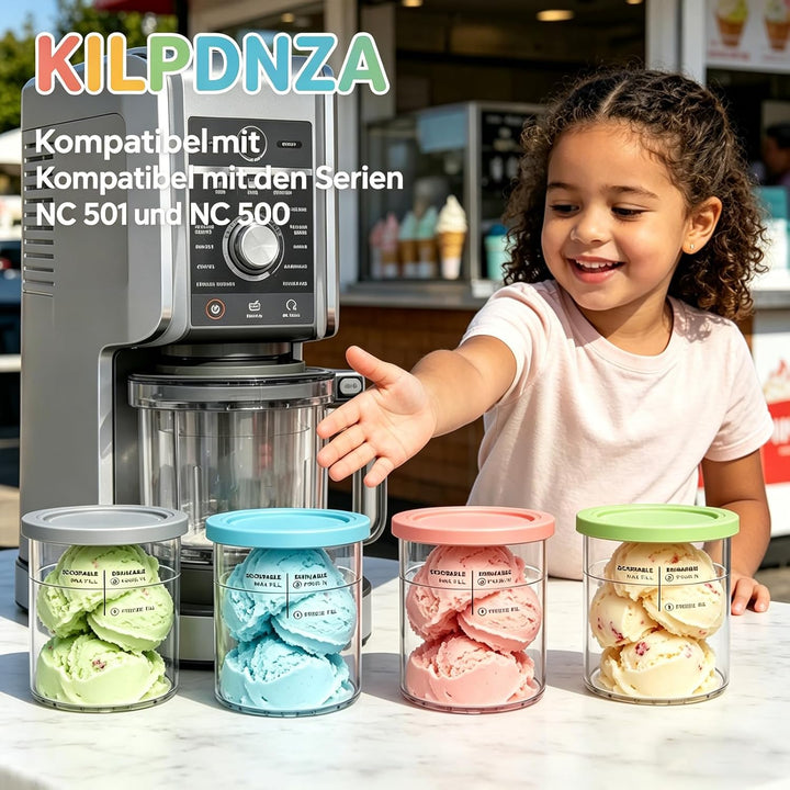 Behälter für Creami Deluxe mit Deckel 680ml Creami Becher für NC501 NC500 - BPA-frei und Spülmaschin