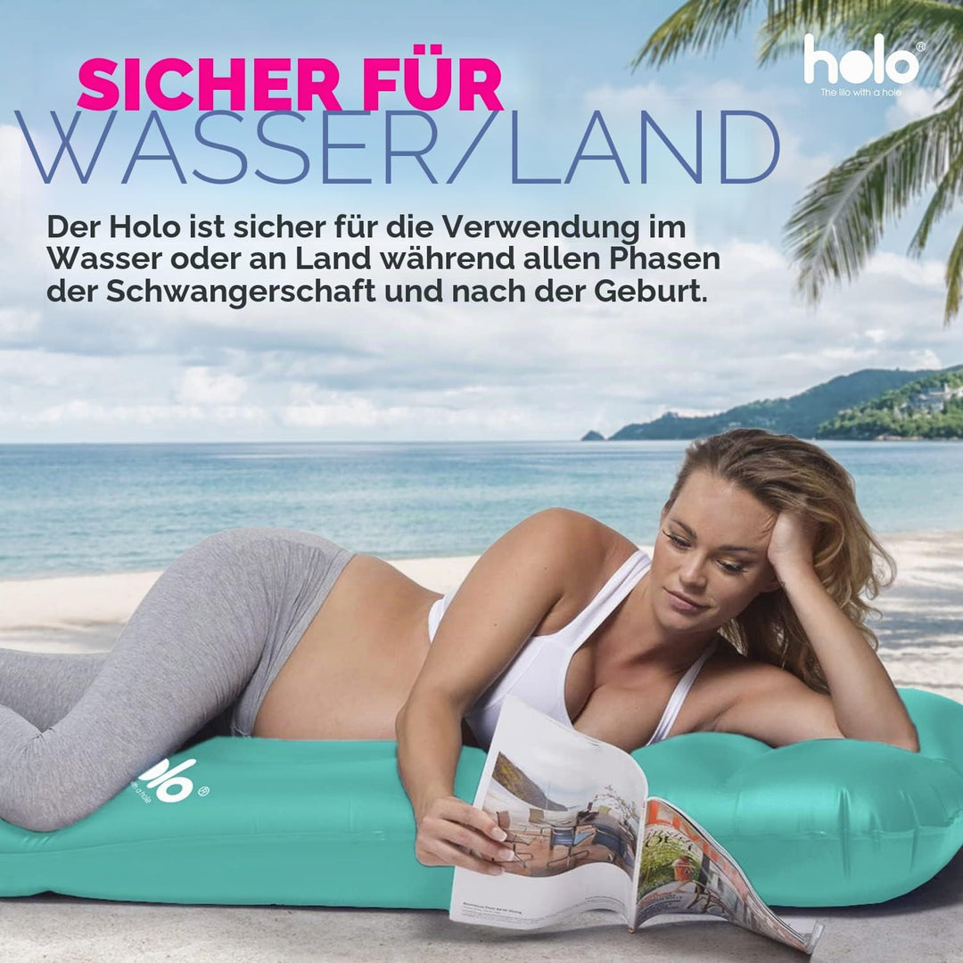 HOLO Aufblasbares Schwangerschaftskissen -Mint Tragbare Ganzkörperunterstützung Schmerzlinderung für