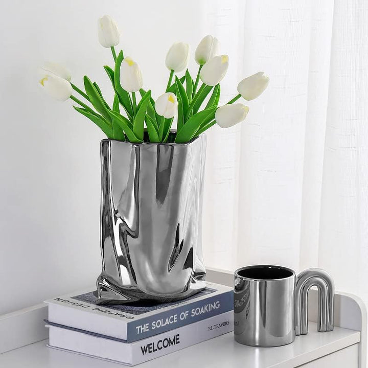 Keramik Vase, Moderne Blumenvase, Minimalistische Abstrakte Vase für Home Decor, Tisch Mittelstück V