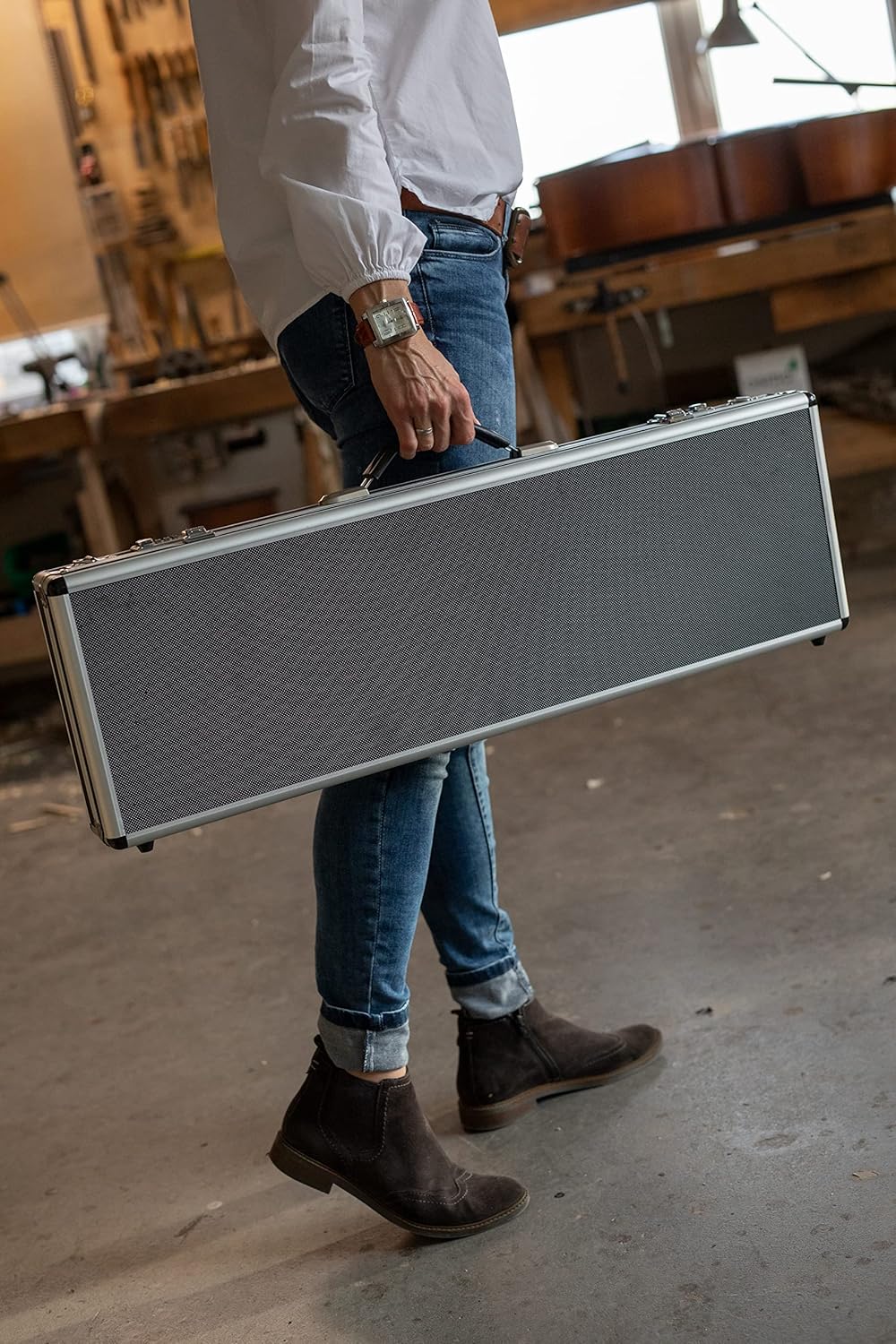 GEWA Bogenetui Matrix, stabiles leichtes Alue Etui, für Violinbögen bis 76 cm, 24 Bögen Violinbögen